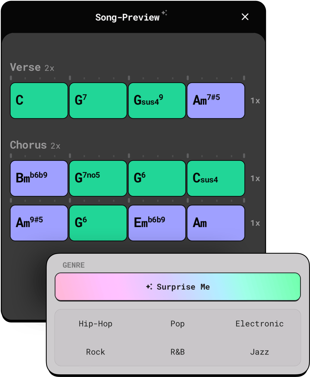 ChordButter Generate Songs Interface